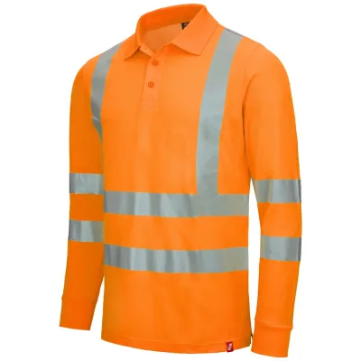 Nitras NITRAS MOTION TEX VIZ, Warnschutz-Langarm-Poloshirt, 7014-4100-2XL Gr. 2XL neonorange/uni