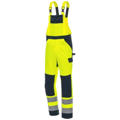 Nitras NITRAS MOTION TEX VIZ, Warnschutz-Latzhose, 7572-4021-102 Gr. 102 neongelb/marineblau