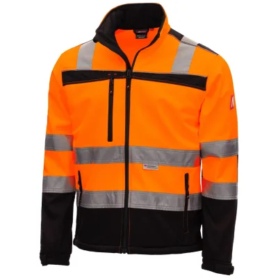 Nitras NITRAS MOTION TEX VIZ, Warnschutz-Softshelljacke, neonorange/schwarz, 7170-3XL Gr. 3XL