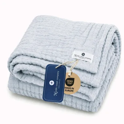 nordic coast company Musselintuch Blau 70x70 cm