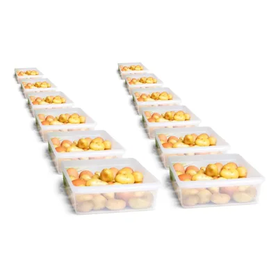 Novaliv 12x Kühlschrank Organizer 30,5 x 7,5 x 22 cm BPA-frei Küchenordnung Made in Germany Kühlschrankzubehör Lebensmittelecht Aufbewahrung für Küche Waschküche Ordnungssystem Kühlschrankfach