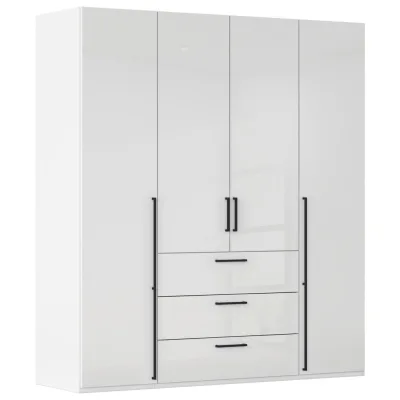 Novel Drehtürenschrank Weiß, Weiß Hochglanz 201x235x61 cm