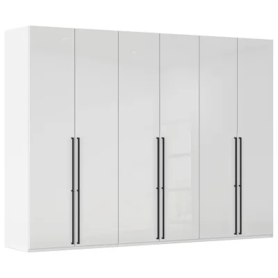 Novel Drehtürenschrank Weiß, Weiß Hochglanz 301x223x61 cm