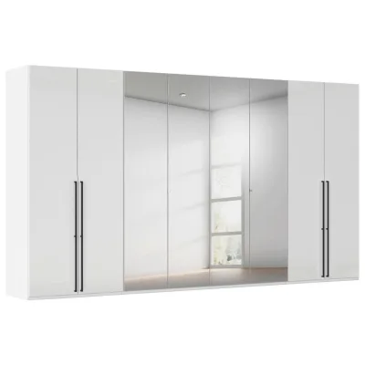 Novel Drehtürenschrank Weiß, Weiß Hochglanz 400x223x61 cm