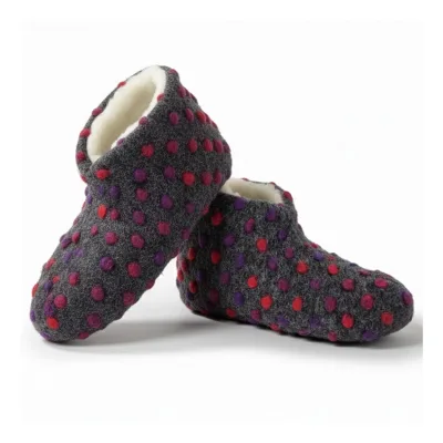 NYVI Bettschuhe IamFlauschi – Kuschelig Warme Hausschuhe aus 100% Reiner Schafwolle Größe:42 / 43;Farbe:Funky Anthrazit