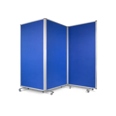 Office Marshal Filz-Stellwand   Trennwand 3-teilig   Blau