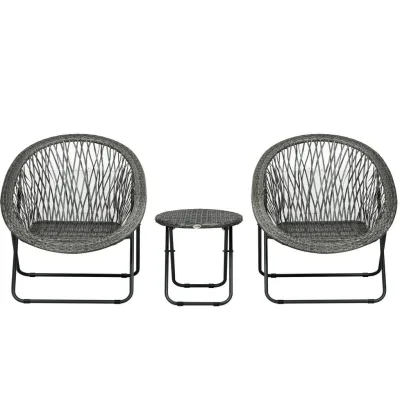 Okwish Balkonmöbel-Set Grau 77x78x76 cm