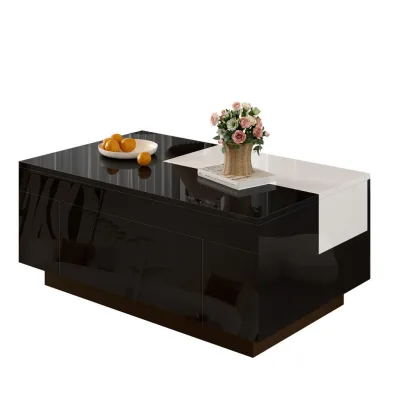 Okwish Couchtisch Schwarz 50x35.5x80 cm