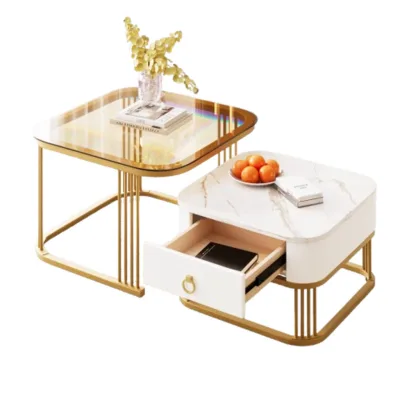 Okwish Couchtisch Weiß 60x45x60 cm
