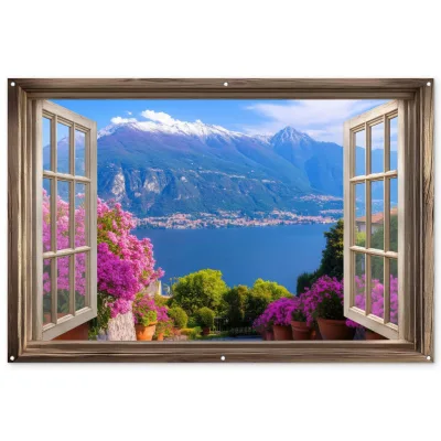 OnlyWow Gartenposter Blau 180x120x0.2 cm