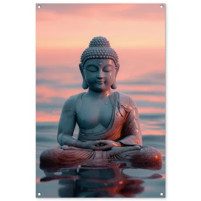 OnlyWow Gartenposter Blaugrau 80x120x0.2 cm