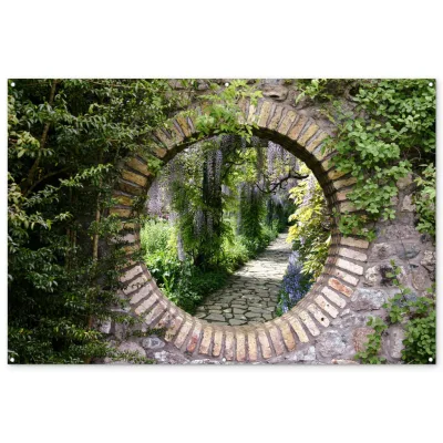 OnlyWow Gartenposter Graubraun 180x120x0.2 cm