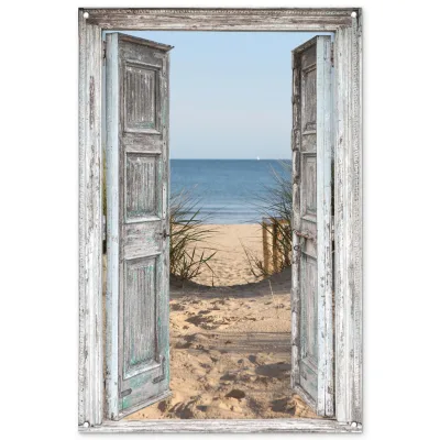 OnlyWow Gartenposter Hellgrau 80x120x0.2 cm