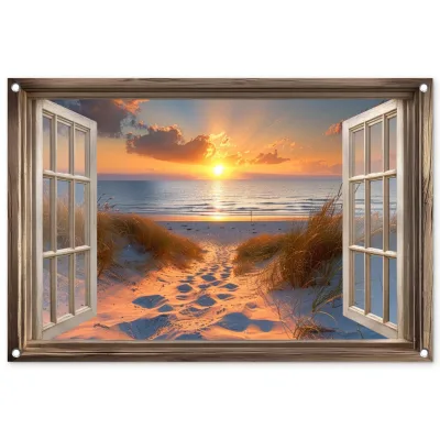 OnlyWow Gartenposter Orange 90x60x0.2 cm