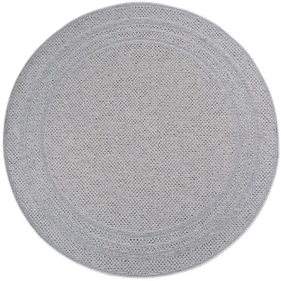 Outdoor-Teppich Bordüre Natur Grau 160x160 cm Wetterfest