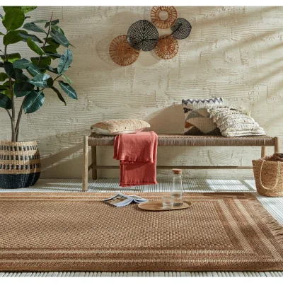 Outdoor-Teppich gestreift Ocker 160 x 230 cm - CLYST   Kadima Design