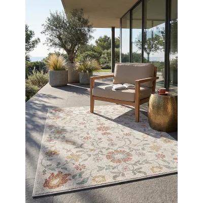 Outdoor-Teppich Niederflor Creme 200x290 cm - LIMMAT   Kadima Design
