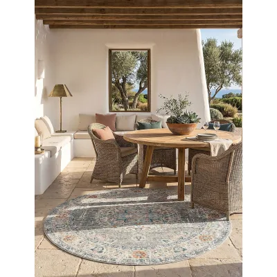 Outdoor-Teppich Wetterfest Grau 120x120 cm - LIMMAT   Kadima Design