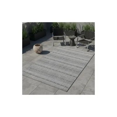 Outdoorteppich LIRIA, im Boho-Stil, Grau, 140 x 200 cm