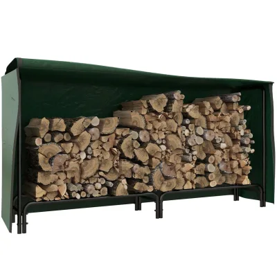 Outsunny Outsunny Kaminholzregal 200x36x99cm Brennholzregal mit Wasserabweisend Abdeckung