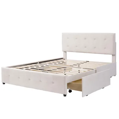 Oxeza Polsterbett Beige 140x200 cm