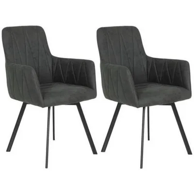 P & B Armlehnstuhl-Set Anthrazit 58x88x63 cm