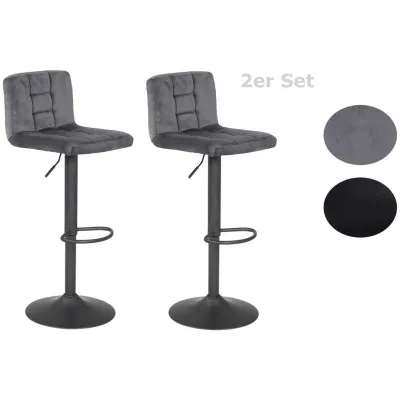 P & B Barhocker-Set Grau 40x85x48 cm