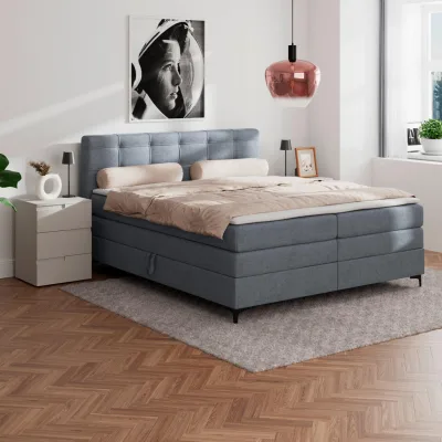P & B Boxspringbett Blaugrau 160x200 cm