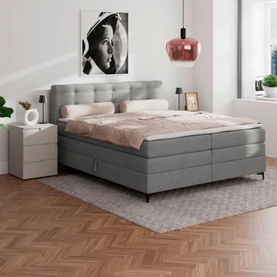 P & B Boxspringbett Grau 180x200 cm