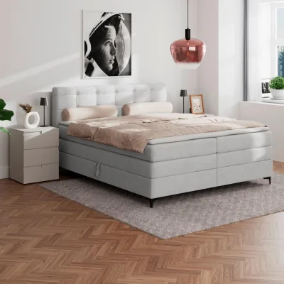 P & B Boxspringbett Silber 180x200 cm