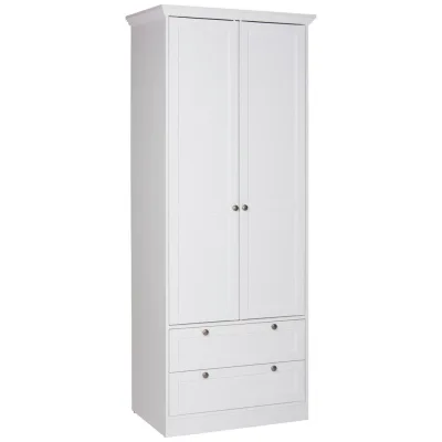 P & B Drehtürenschrank Weiß 80x200x51 cm