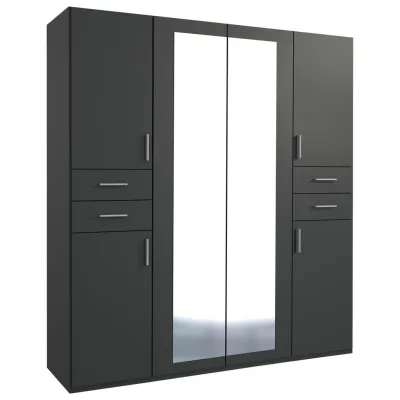 P & B Drehtürenschrank Wimex Vegas Graphit 180x208x58 cm