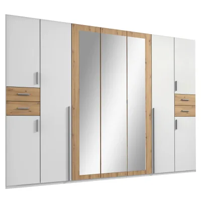 P & B Drehtürenschrank Wimex Vegas Weiß, Eiche Artisan 313x208x58 cm