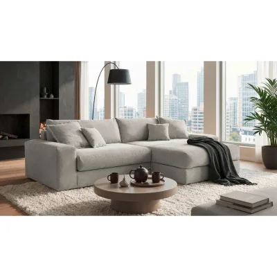 P & B Eckschlafsofa Kamil Beige 297x180 cm