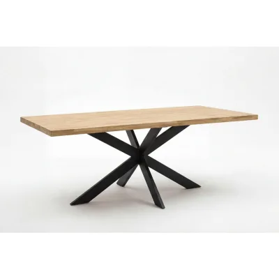P & B Esstisch Eiche, Schwarz 100x77x200 cm