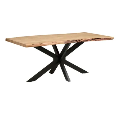 P & B Esstisch Schwarz, Akazie 100x76x200 cm