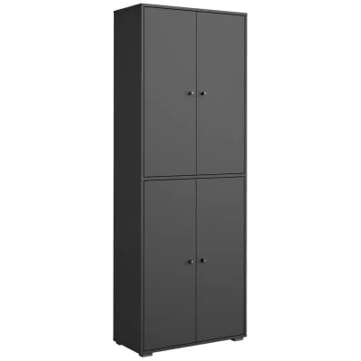 P & B Schuhschrank Schwarz 190x70 cm