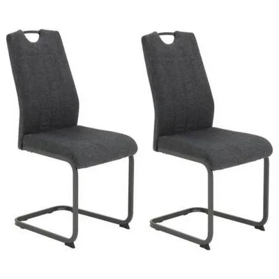 P & B Schwingstuhl-Set Anthrazit 44x100x59 cm