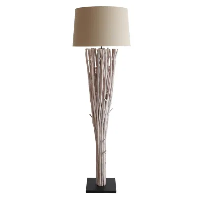 P & B Stehleuchte Natur, Schwarz, Weiß 175 cm