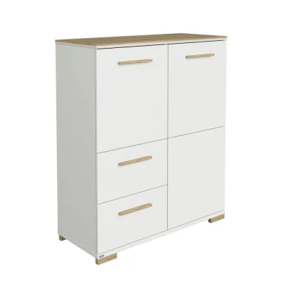Paidi Highboard Enie Weiß, Eiche 94.80x112.10x39.60 cm