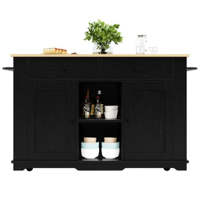 Pangivo Kücheninsel Schwarz 151.5x91.7x59.7 cm