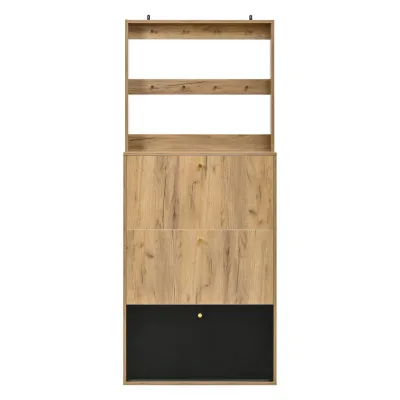 Pangivo Schuhschrank Schwarz 75x180x24 cm