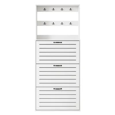 Pangivo Schuhschrank Weiß 70x163x25 cm