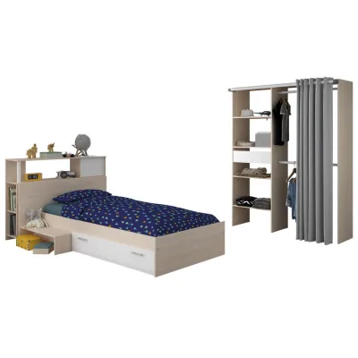 Parisot Meuble Kinderzimmer Akazie, Weiß 203x182x48 cm