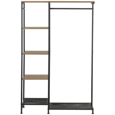 PBJ Garderobenständer Natur, Schwarz 100x165x36 cm