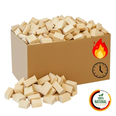 Pemicont 10kg Holzblöcke Holzstücke Holzklötze Feuerholz Brennholz Anzündholz trocken