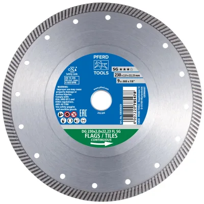PFERD TOOLS Diamant-Trennscheibe DG FL 230x2,0x22,23 mm SG z. Trennen v. Fliesen, hohe Schnittqualität