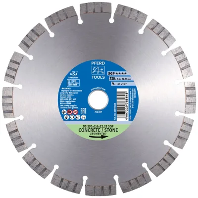 PFERD TOOLS Diamant-Trennscheibe DS 230x2,4x22,23 mm SGP für schnelles Trennen von Stein und Beton