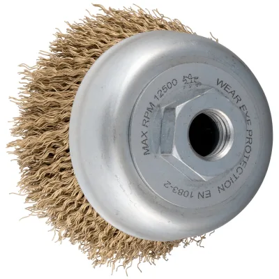 PFERD TOOLS Topfbürste ungezopft TBU Ø 60 mm M14 vermessingter Stahl-Litzen-Draht-Ø 0,25 mm Winkelschleifer