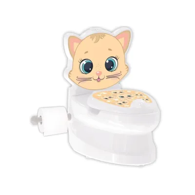 Pilsan Töpfchen Kitty 07563 Toilettenpapierhalter, Musik Licht Behälter bis 25kg weiß